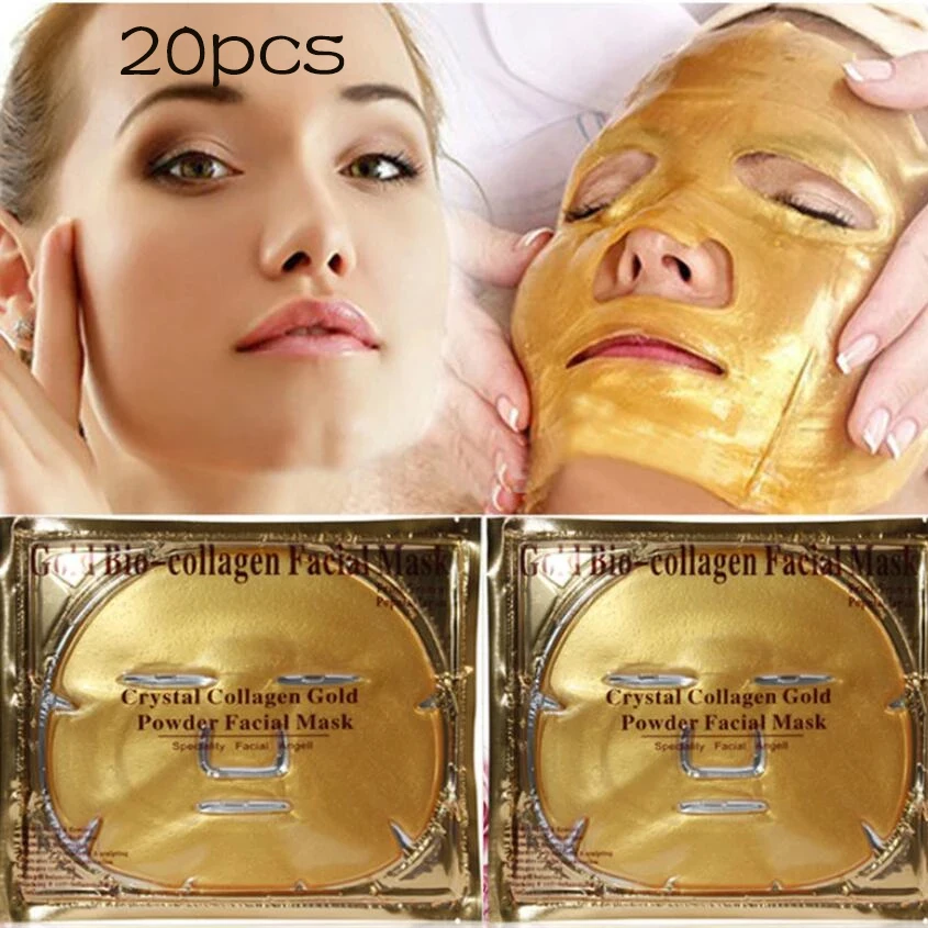 20 шт. отбеливающая маска для лица ухода за кожей Золотая против морщин старения