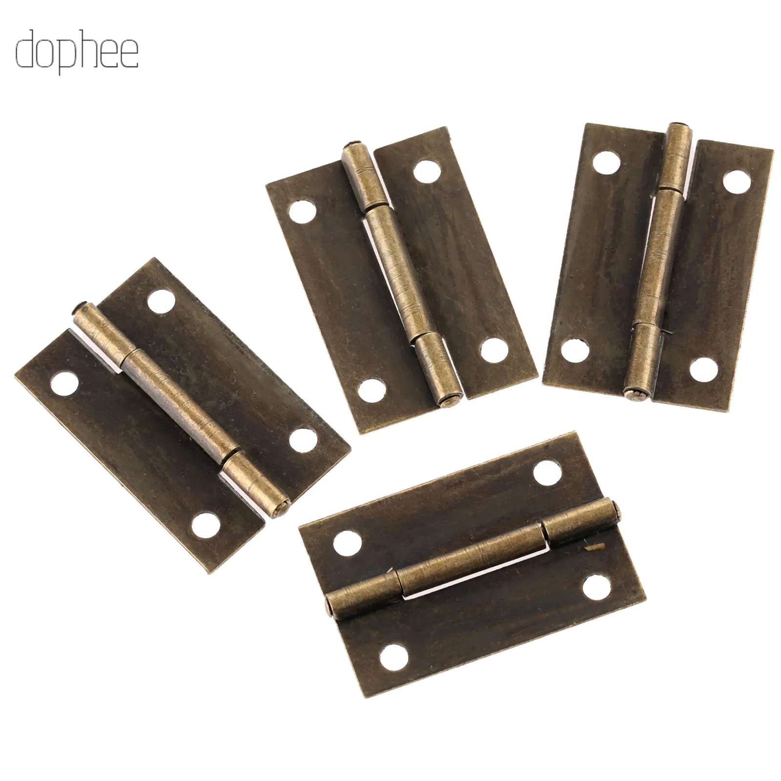 Dophee 2/4/10 шт Мини Золото шарнир придающая квадратную форму в старинном дверные