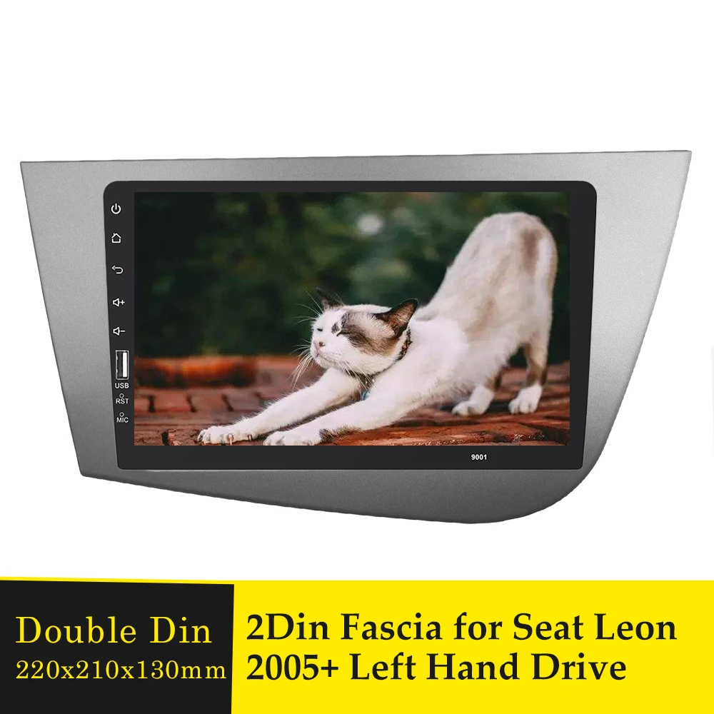 Левая рука вождения 2 Din радио фасции панель для Seat Leon 2005 + двойной CD рамка стерео