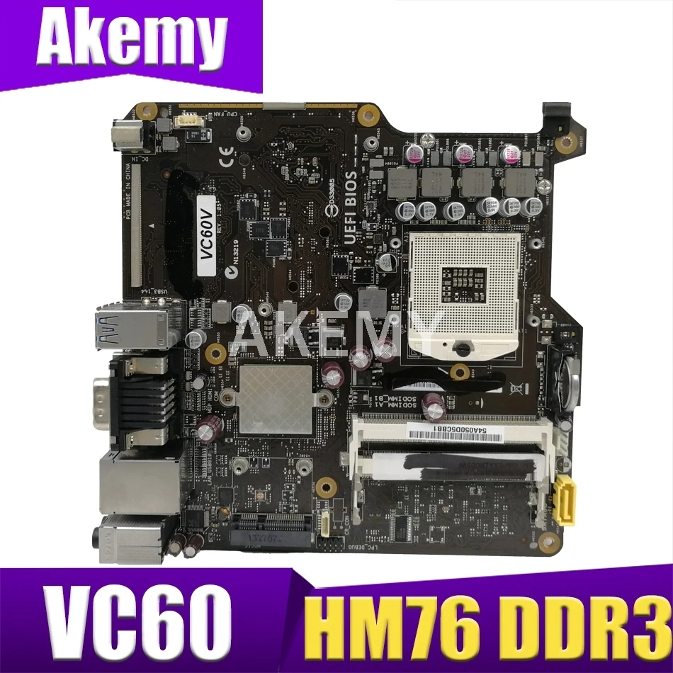 

For ASUS VC60 Mini-iTX/3 generation DC power supply notebook CPU / HM76 chip DDR3 Original Used motherboard