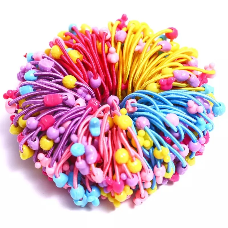 

100 шт./лот модные аксессуары для волос карамельных цветов для девочек Симпатичные Мультяшные эластичные резинки для волос резинка для волос...