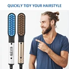 Щетка для выпрямления волос с подогревом для бороды, электрическая Горячая расческа, утюжок для волос, нагреваемая расческа, выпрямитель, быстрое выпрямление для бороды, стайлер для волос для мужчин