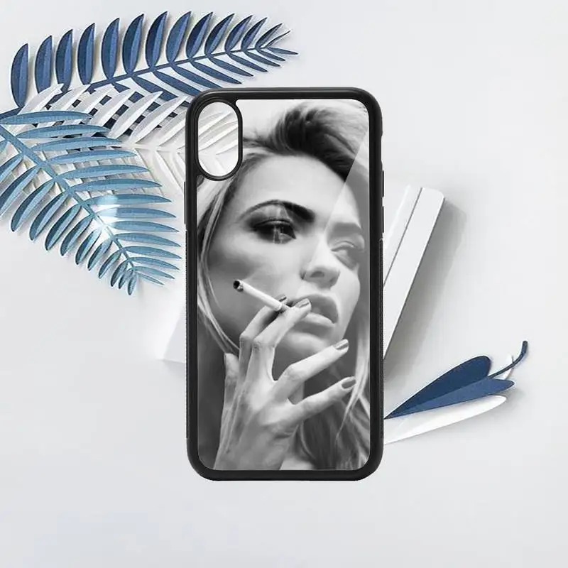 

Sexy red lips Girl smoke Phone Case PC for iPhone 11 12 pro XS MAX 8 7 6 6S Plus X 5S SE 2020 XR