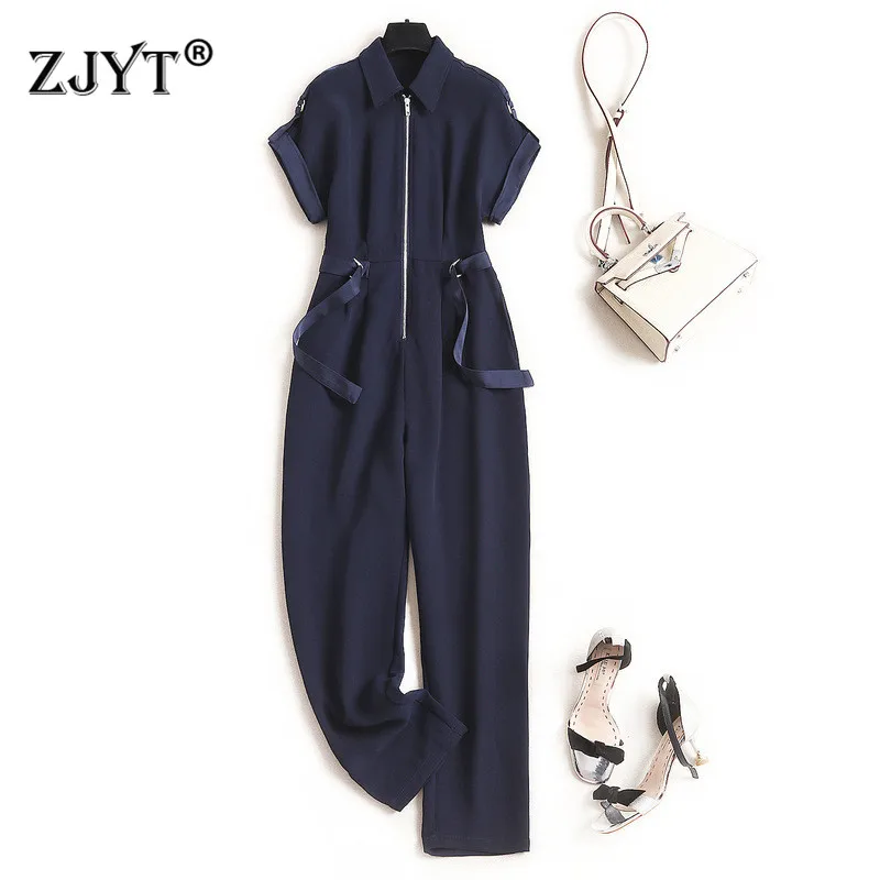 Элегантные женские летние 2020 новые модные однотонные офисные комбинезоны с
