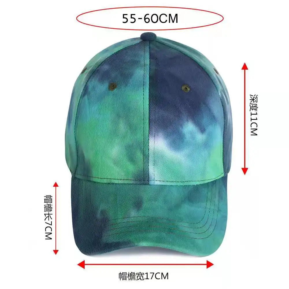 

2021 New Fashion Tie-Dye Baseball Cap Spring Men Women Trend Lovers Colorful Snapback Hat Outdoor Adjustable Sun Graffiti Bone