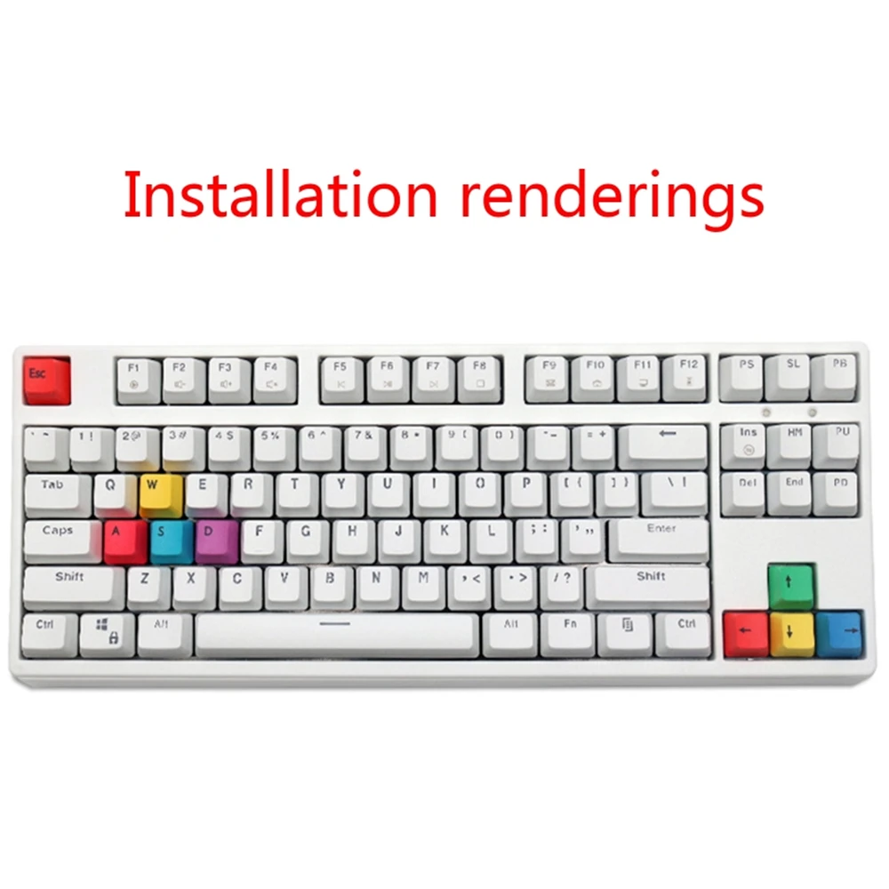 9 шт. механические клавиатуры Keycap WASD колпачки для клавиш OEM профиль PBT RGBY