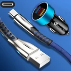 Быстрое зарядное устройство QC 3,0 с двумя USB-портами, автомобильное зарядное устройство для OPPO A52 A5 A9 2020 F17 Reno 2 Z 3 4 Realme 7 6 5 Pro, кабель USB C