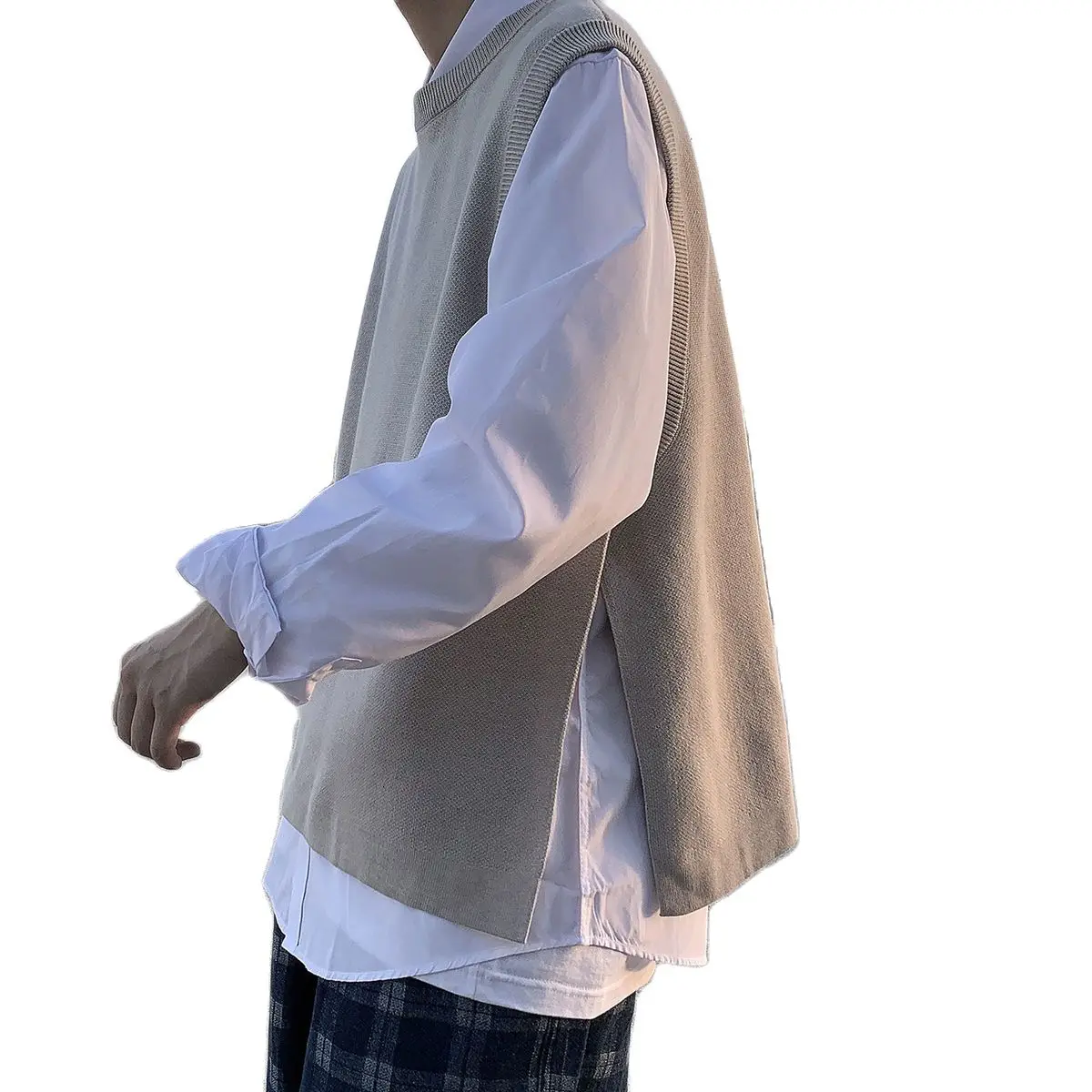 

2021 свитер, однотонный вязаный жилет, одежда для осени и зимы, парная свободная индивидуализированная универсальная уличная одежда, Рекомендуемая цена