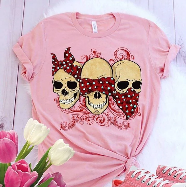 Футболка с улыбающимся черепом и зрительной лентой для волос|Мужские футболки| |