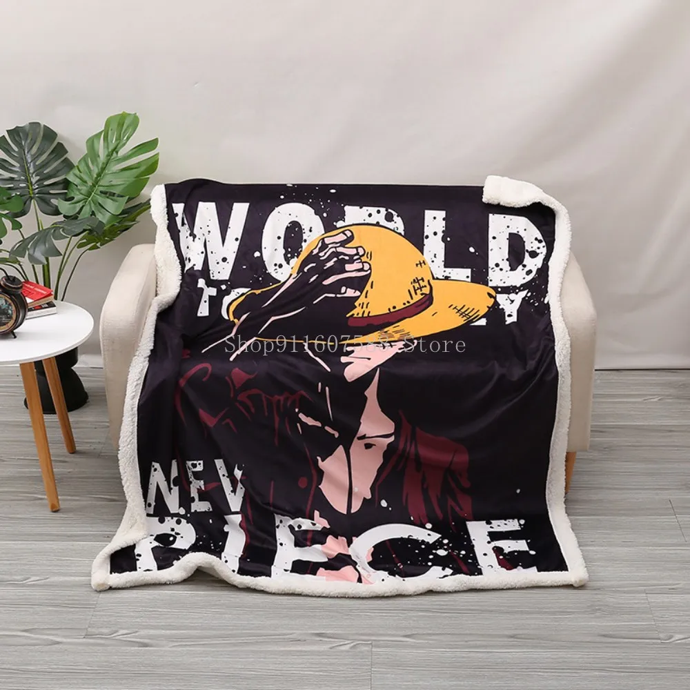 

Anime One Piece Sherpa Blanket Adult Fashion Quilts Home Office Washable Duvet Casual Kids Girls Blankets Custom
