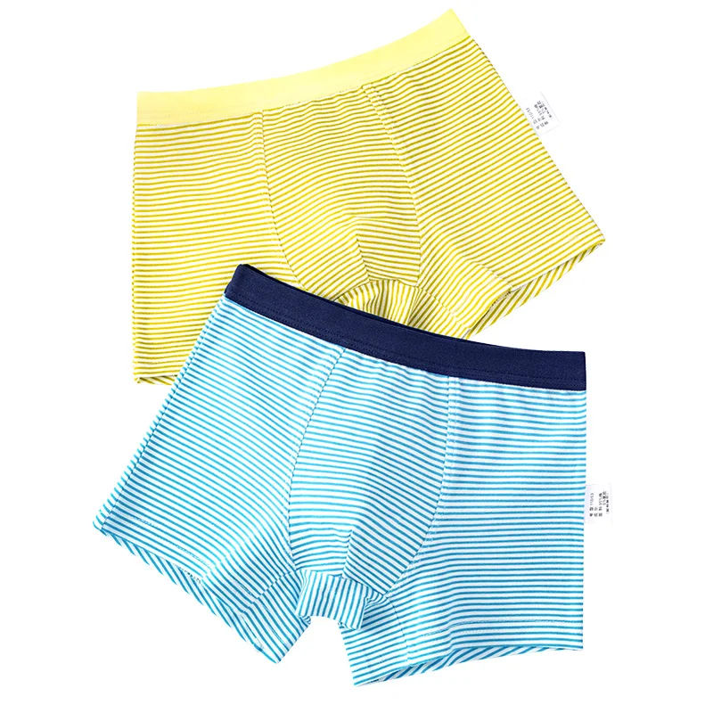 

2Pcs Lot 2 to 12 Years Children's Shorts Dolphin Stripe Cow Panties For Baby Boy Boxers Kids Underwear Cotton ZL43