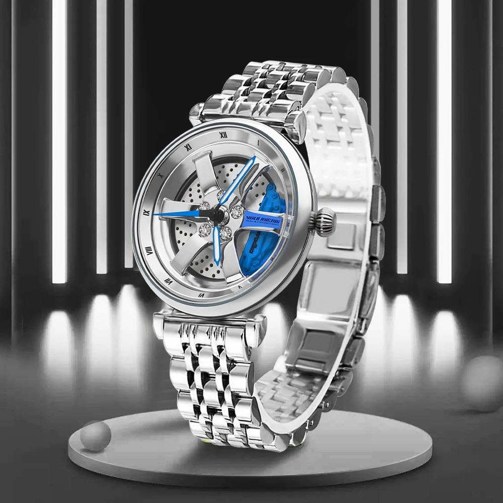 2022 Women Fashion Wristwatch Quartz Watch Top Brand Waterproof Fully With Luminous Wheel Spin Watch 9004