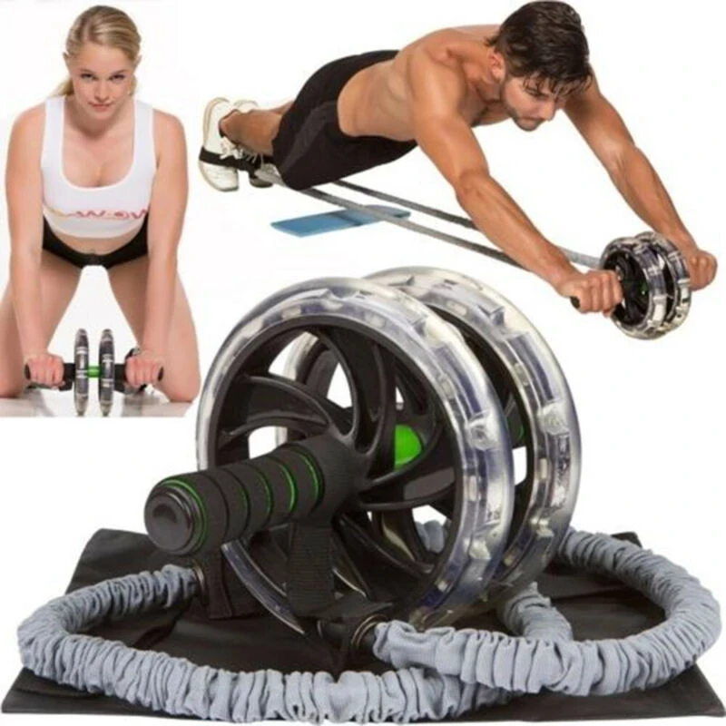 

Women Men 2pcs Ab Roller Pull Ropes Waist Belly Fitness Build Abdominal Slim Equipment Only 1Pairs Bands No Wheels -40