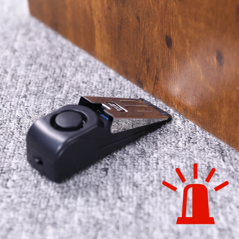 

120 dB door stop alarm for safety home wedge door stopper alarm block blocking system for home dormitory security
