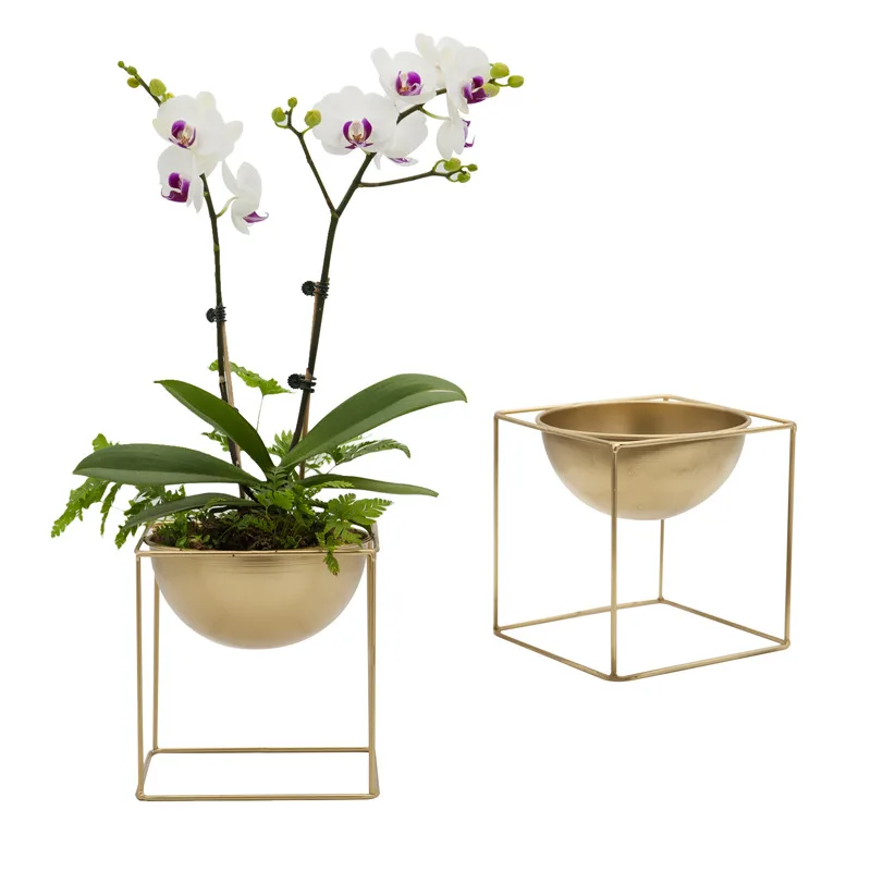 Современный Креативный Золотой Железный Художественный Цветочный горшок для