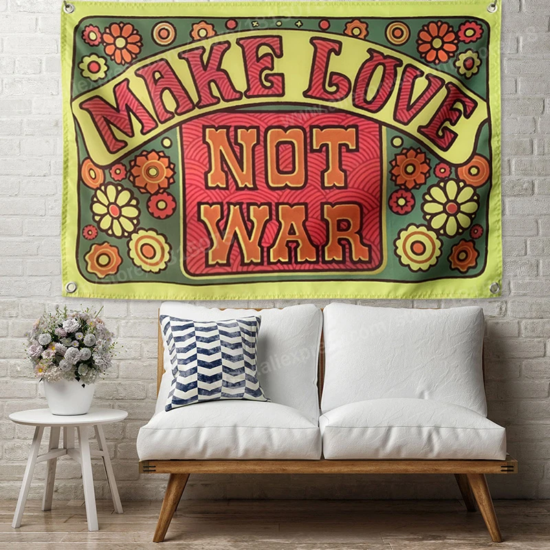 Make Love Not War подвесной флаг баннер мультфильм украшение для дома настенное