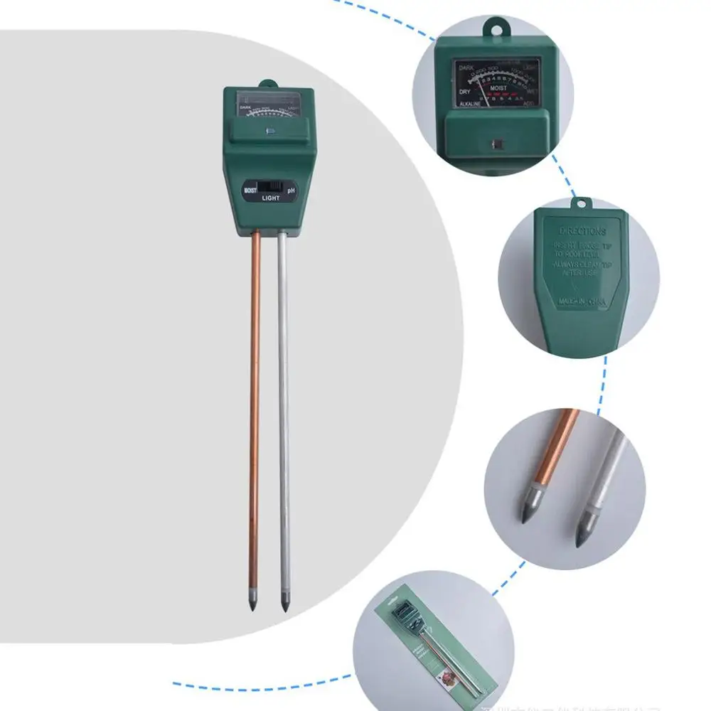 3 в 1 ph тестовый детектор для почвы светильник воды измеритель влажности PH метр