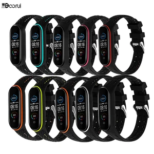 Ремешок BOORUI Mi band 4, 5, 6, дышащий ремешок correa mi band 3 для xiaomi mi band 5, разноцветный спортивный ремешок для miband 3456