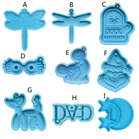 diy silicone dragonfly gloves pendant resin mold letter dad keychain balloon dog resin casting mold resin crafting tools