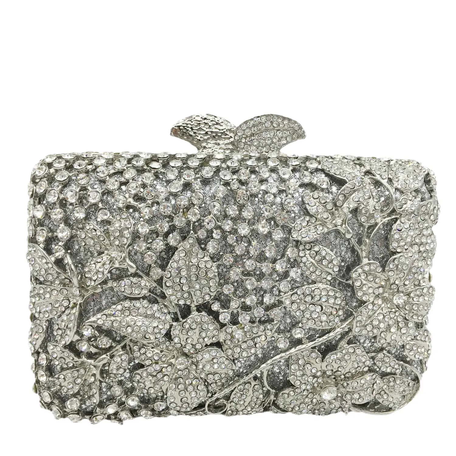 Boutique De FGG женские Серебристые вечерние сумки и клатчи сумка клатч со стразами в