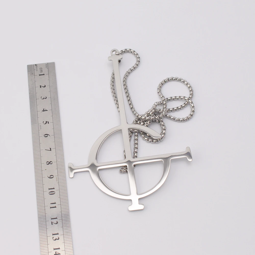 Огромное ожерелье без названия призрака из нержавеющей стали с кулоном символ