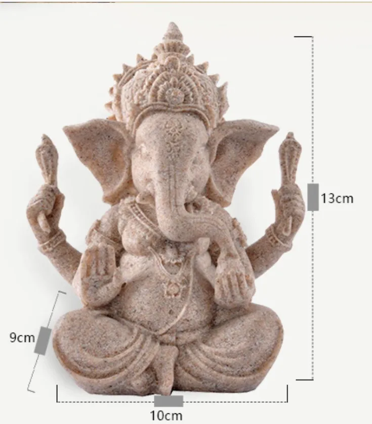 Креативный Ганеша песок камень ручной работы слон скульптура простая маленькая