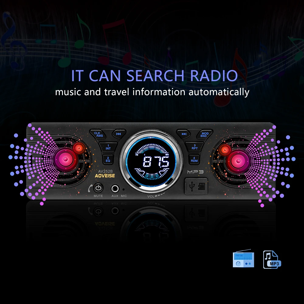 1 din автомобильное радио универсальное 12 В FM MP3 Bluetooth Авторадио плеер громкой связи