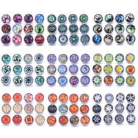 10pcslot mixed colors pattern 12mm glass snap button jewelry faceted glass snap fit snap earrings bracelet jewelry