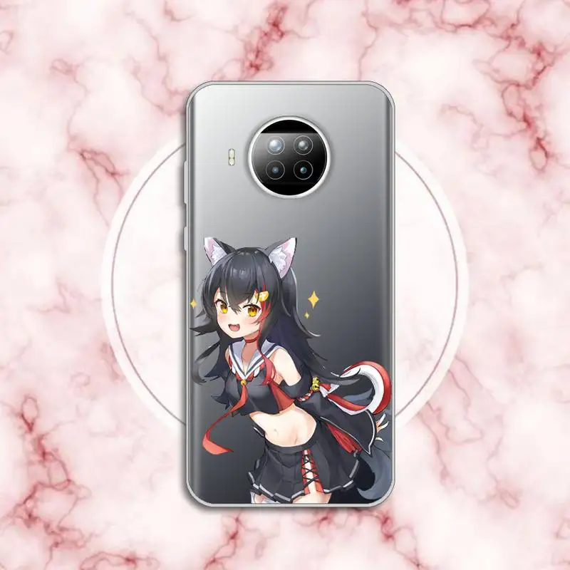 

ookami mio hololive fox girl Phone Case Transparent for Xiaomi Redmi note 10 t 8 9 pro lite 11 custom protective capa