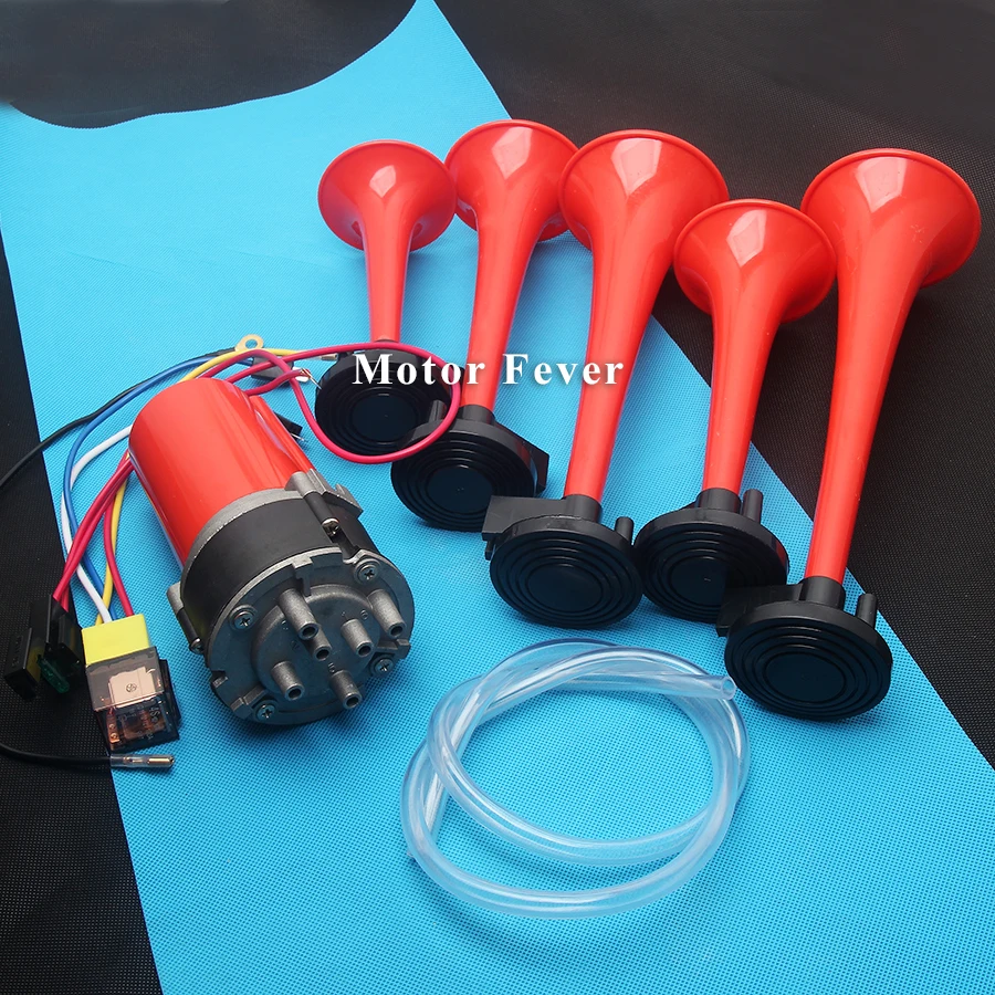 Автомобиль красный рог 12V автомобильный музыкальный воздушный рожок компрессор