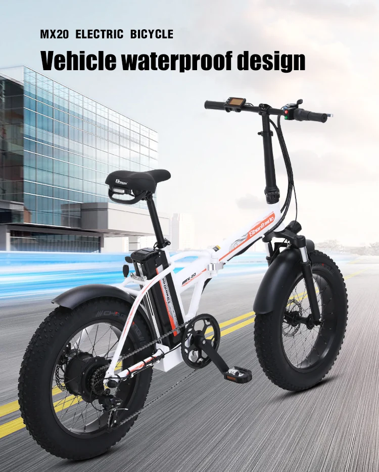 Электрический велосипед 20 дюймов ebike 48V500W Электрический горный велосипед электрический складной велосипед 4,0 fat tire bicicleta eletrica пляжный электровелосипед