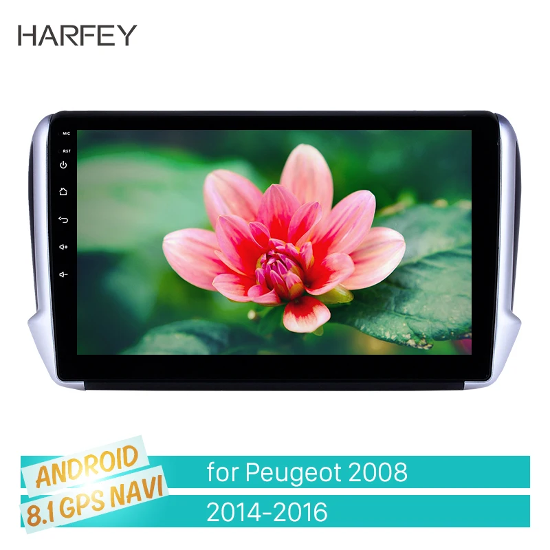 Автомагнитола Harfey 10 1 дюйма 2 din Android 9 GPS-навигация для Peugeot 2008 2014-2016 автомобильная