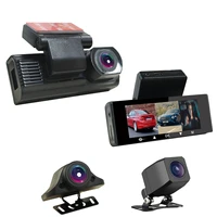 karadar car dvr 3 cameras 1080p hd dash cam video recorder logger with adas supporting car speed alert and anti fatigue driving