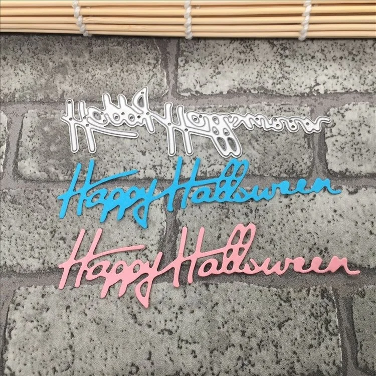 

Crazyclown и надписью "Happy Halloween" буквы умирает металлический Трафаретный вырубной штамп изготовления открыток Скрапбукинг тиснения режет трафарет ремесло умирает