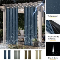 curtain panel insulated garden lawn eyelets curtain cordless waterproof patio outdoor thermal drap full light shading d30