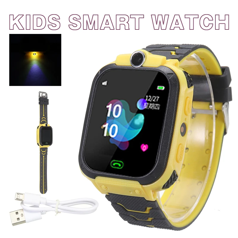 

1pc Digital Watch For Kids Yellow Smart Watch With LBS GSM Locator Touch Screen SOS For Children FAshion Sport Smart Watches