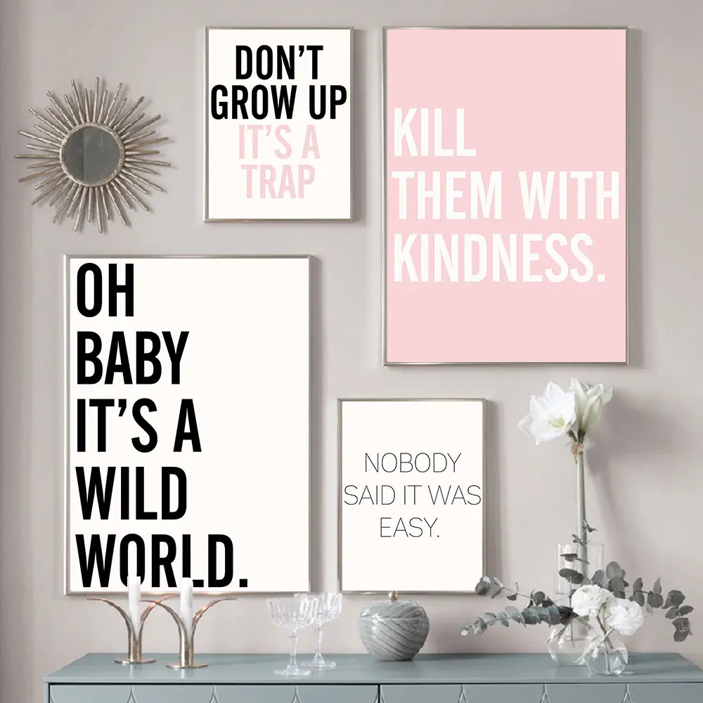 

Black White Red Letters Canvas Poster Don't Grow Up Quotes Minimalist Art Print Painting Wall Picture Nordic Kid Room Decor