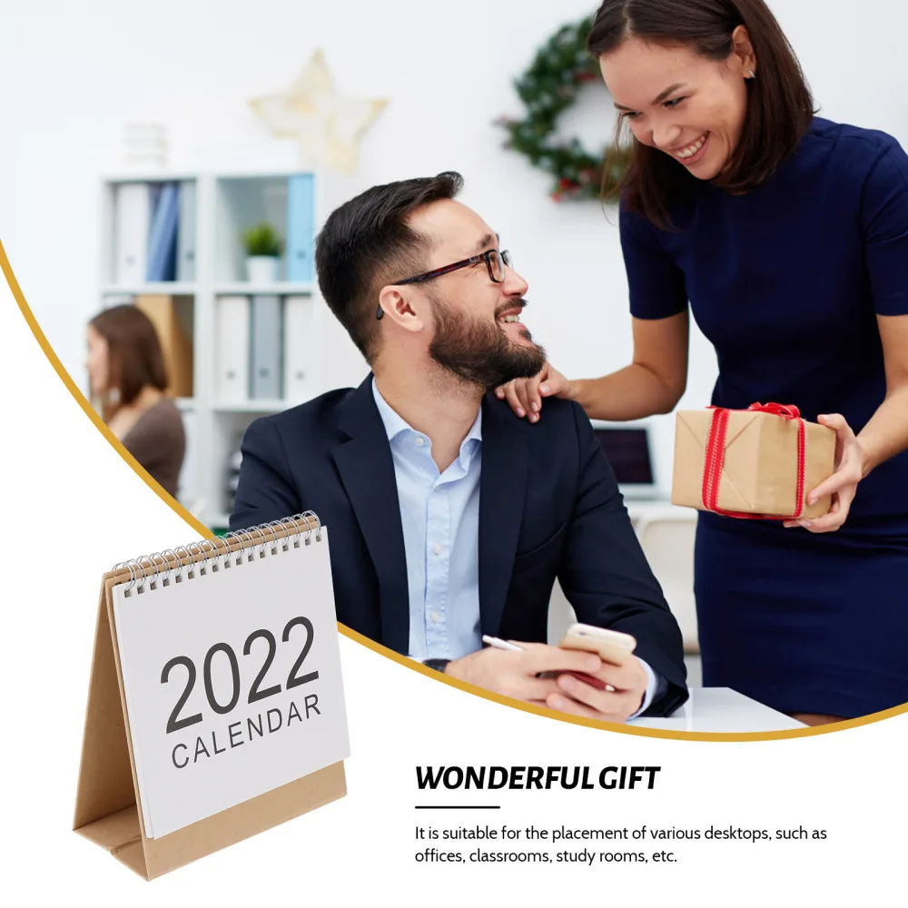 

1 Pc Portable 2022 Simple International Style Desk Calendar Without Pattern