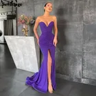 Женское длинное вечернее платье Sevintage, фиолетовое плиссированное платье с разрезом, на пуговицах, для выпусквечерние вечера, индивидуальный пошив