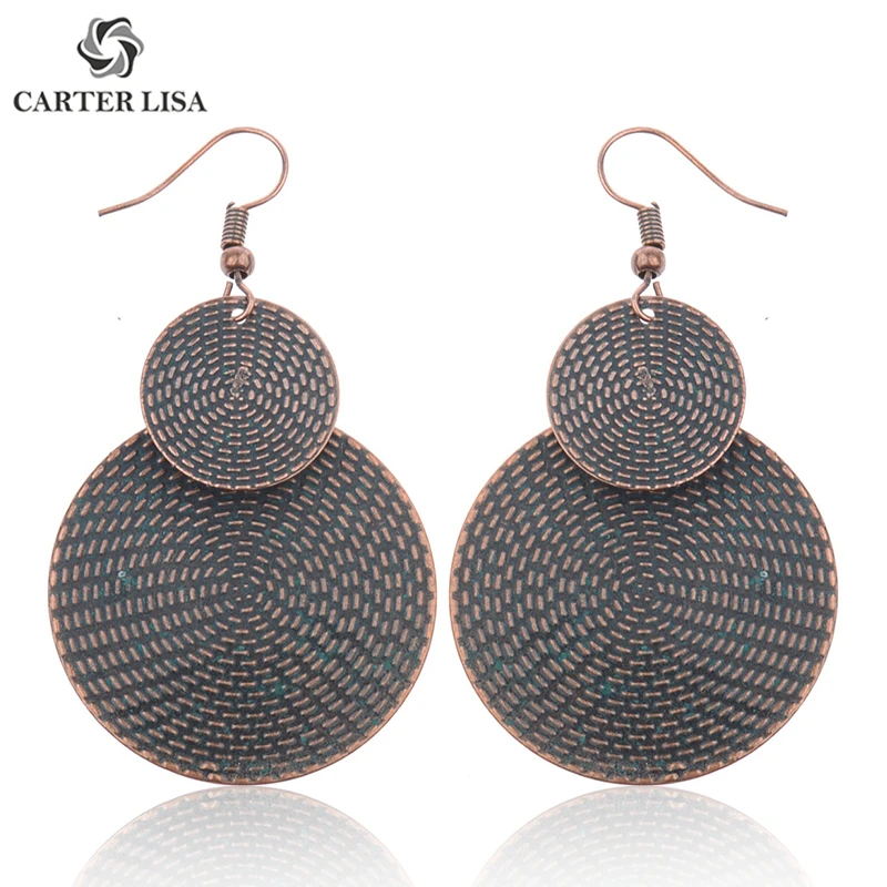 Женские винтажные серьги CARTER LISA Винтажные в стиле хиппи бронзовые деревенском