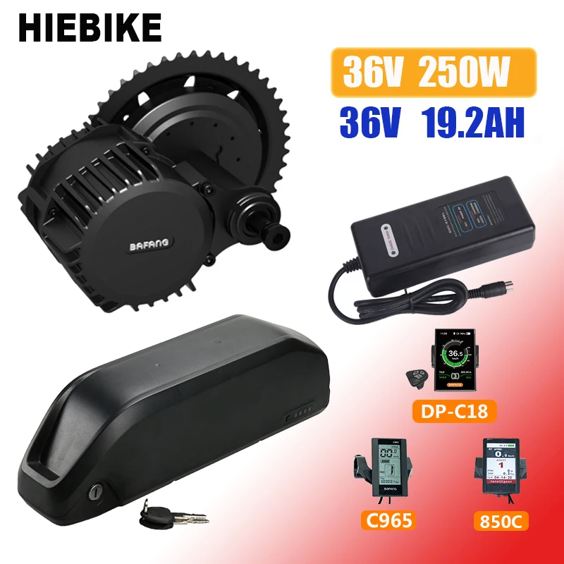 Bafang 36В 250Вт мотор среднего привода BBS01 BBS01B с Lin on батареей 19.2AH Ebike комплект для