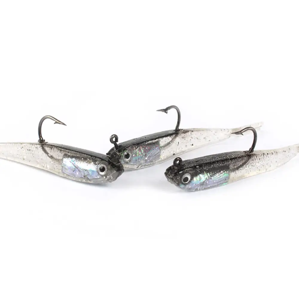

5pcs Artificial Silicone Fishing Lure Hook Soft Bait Lead Jig Head Tackle 7.3cm