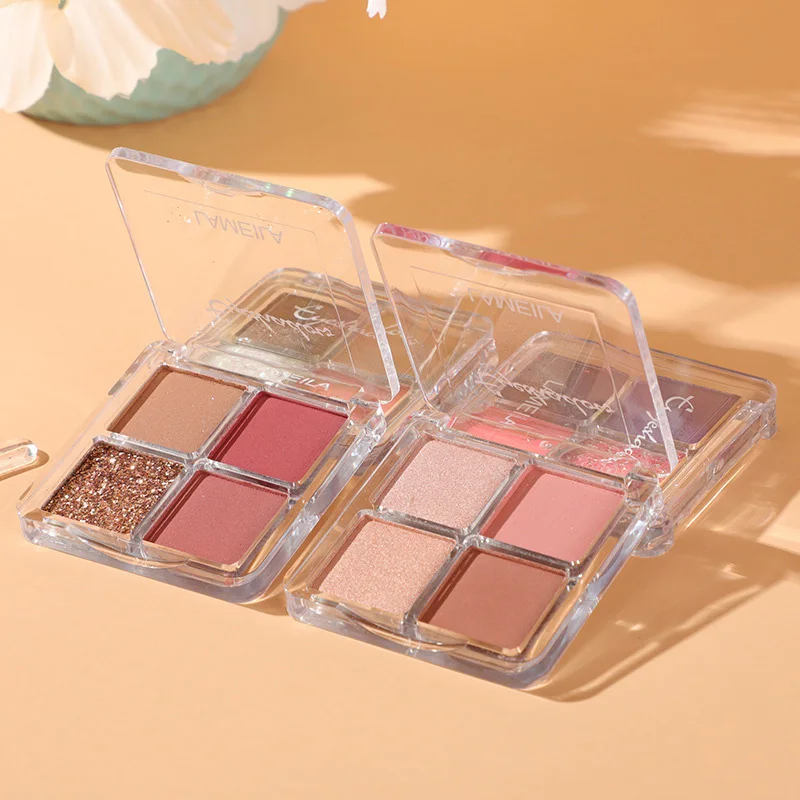 Мини тени для век Косметика 9 цветов нюдовые мерцающие высокие пигментированные