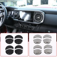 car styling dashboard air conditioner outlet cover trims sticker abs carbon fiber for toyota tacoma 2016 2020 interior accessory