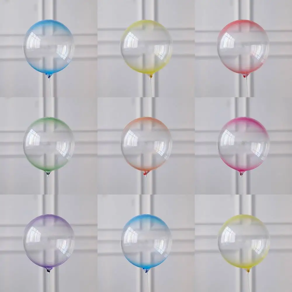 

5pcs 18inch Clear Balloons Round Bubble transparent colored Crystal Balloons Wedding Birthday Party Decor Baby Shower Globos