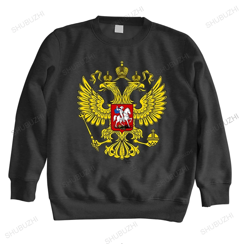 

new spring cotton sweatshirt male teenager hoodies Russian National Emblem Logo bigger size mens shubuzhi vintage o-neck hoody