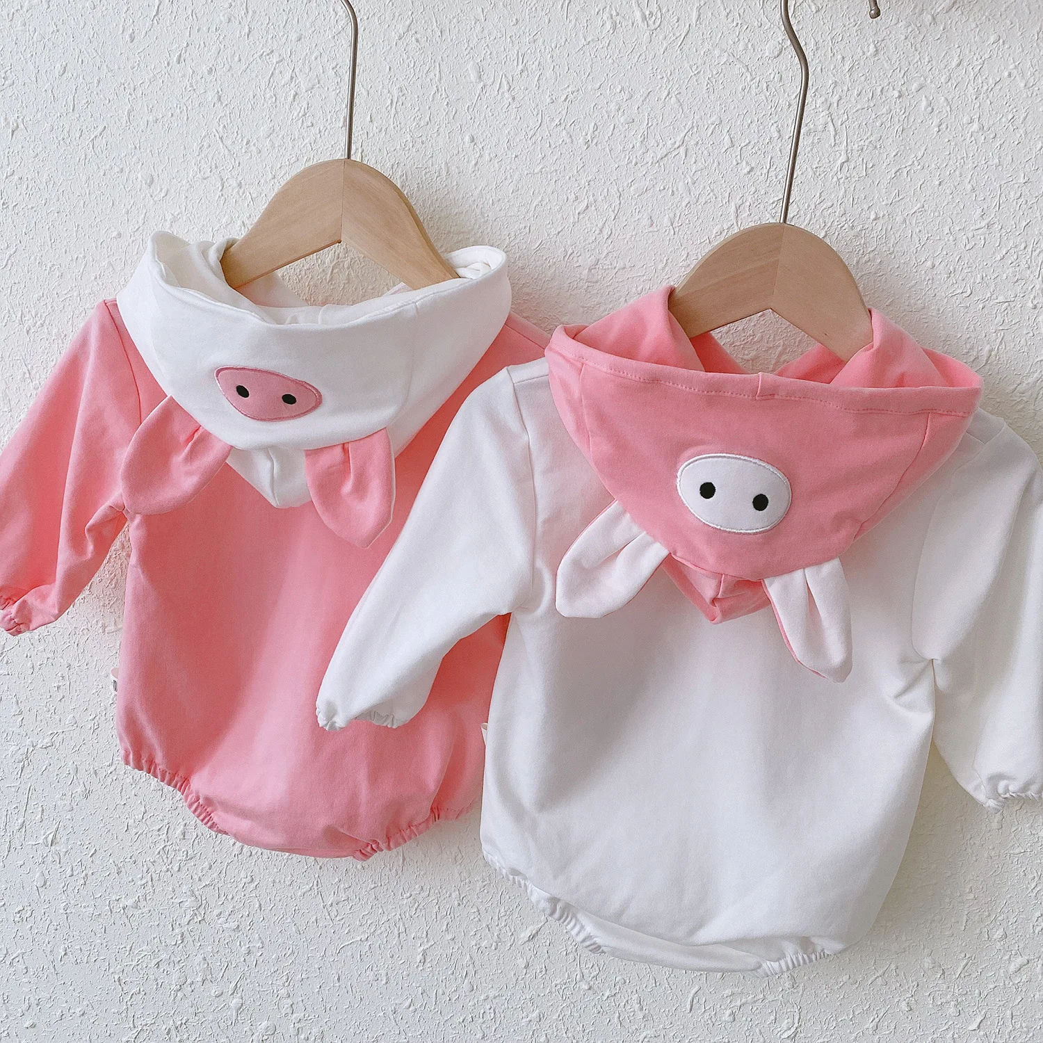 

Детские осенние хлопковые боди с капюшоном и длинными рукавами для маленьких девочек, комбинезоны для новорожденных, повседневные боди, ко...