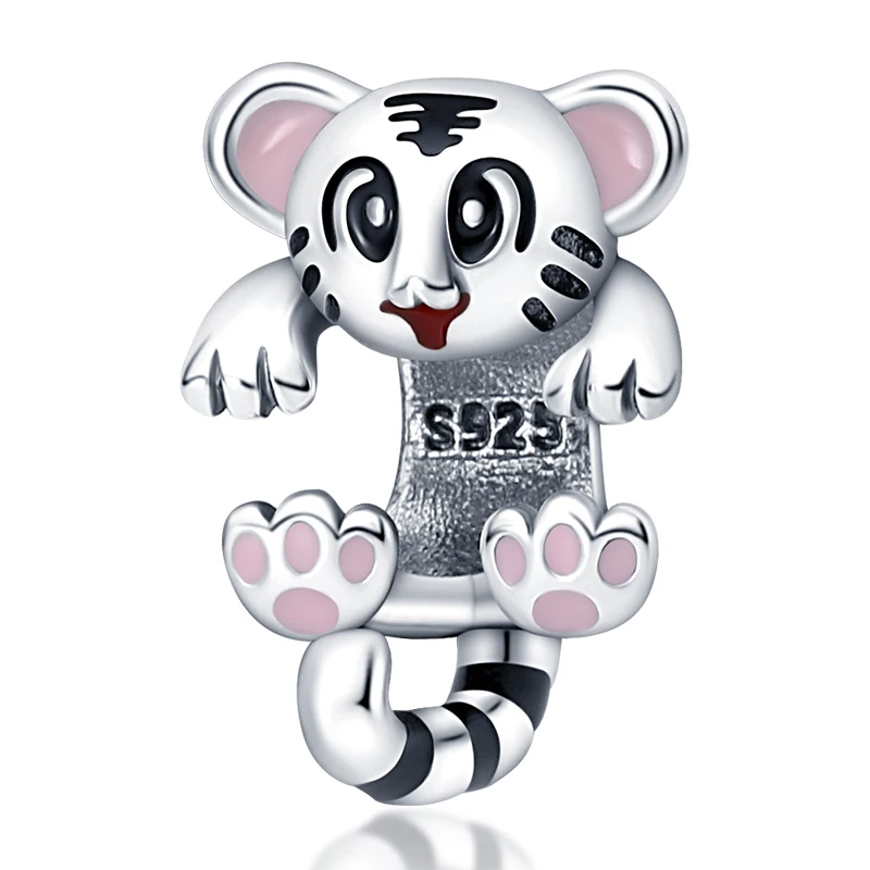 

Лидер продаж 2021, бусина-Шарм из серебра 925 пробы подходит для оригинального браслета Pandora, бусины-шармы «сделай сам» с кошкой и тигром, женска...