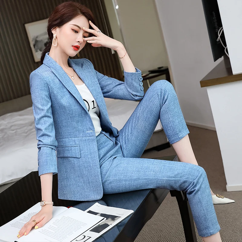 Lenshin высококачественный костюм из 2 предметов ярких цветов для женщин деловой