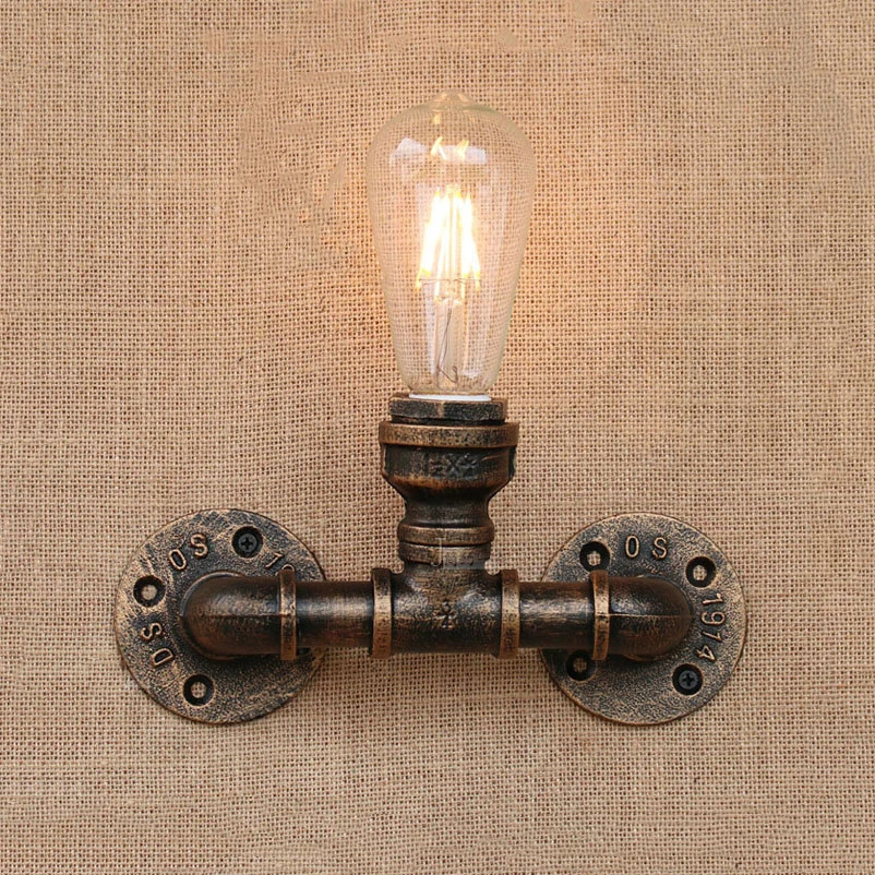 Water Pipe Light Retro Loft Wall Lamp Bedroom Living Room Restaurant Stair Corridor Bar Club Pub Cafe Lamp Bra